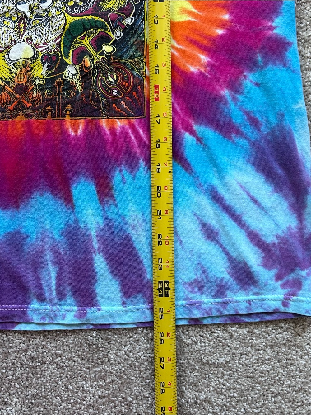 Vintage Grateful Dead Tie Dye Long Sleeve Shirt XL Jerry Garcia Steal Your Face - Picture 3 of 9